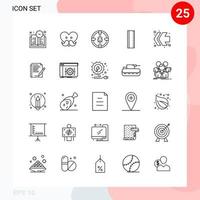 vektor packa av 25 ikoner i linje stil kreativ översikt packa isolerat på vit bakgrund för webb och mobil