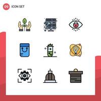 9 kreativ ikoner modern tecken och symboler av kemi alkoholhaltig jäsning öga skola väska redigerbar vektor design element