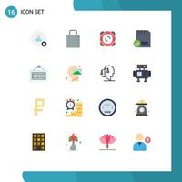 Satz von 16 Vektor-Flachfarben auf Raster für mit Hardware verbundene Sicherheitscomputer schweben editierbares Paket kreativer Vektordesign-Elemente vektor