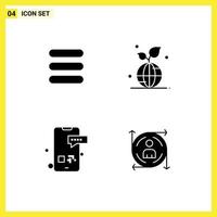 Aktienvektor-Icon-Pack mit Linienzeichen und Symbolen für die Liste Nachricht Erde speichern bearbeitbare Vektordesign-Elemente für Smartphones vektor