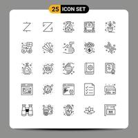 25 kreative Symbole moderne Zeichen und Symbole von Sensor-Online-Herz-Internet-Wolke editierbare Vektordesign-Elemente vektor