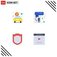 Stock Vector Icon Pack mit 4 Zeilenzeichen und Symbolen für den Autoschutz vorhanden Paint Shield editierbare Vektordesign-Elemente