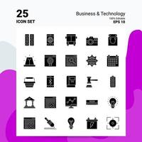 25 Business-Technologie-Icon-Set 100 bearbeitbare Eps 10-Dateien Business-Logo-Konzept-Ideen solides Glyphen-Icon-Design vektor