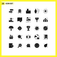 uppsättning av 25 modern ui ikoner symboler tecken för galax person apparater man försäkring redigerbar vektor design element