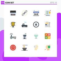 mobil gränssnitt platt Färg uppsättning av 16 piktogram av stor försäljning Urklipp webb checklista reparera redigerbar packa av kreativ vektor design element