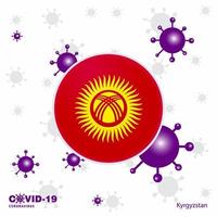 be för kyrgyzstan covid19 coronavirus typografi flagga stanna kvar Hem stanna kvar friska ta vård av din egen hälsa vektor