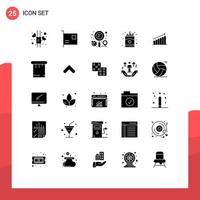 25 kreative Symbole moderne Zeichen und Symbole der Analyse Food Finder schnelles Geschäft editierbare Vektordesign-Elemente vektor