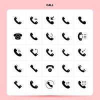 solide 25 Call Icon Set Vektor Glyphe Stil Design schwarze Icons Set Web und mobile Geschäftsideen Design Vektor Illustration