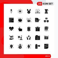 Stock Vector Icon Pack mit 25 Linienzeichen und Symbolen für Bleistift zurück zur Schule Bynny Table Restaurant editierbare Vektordesign-Elemente
