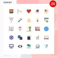 uppsättning av 25 modern ui ikoner symboler tecken för garanterat märka tilldela hand choklad tycka om redigerbar vektor design element