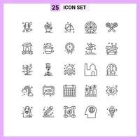 25 kreativ ikoner modern tecken och symboler av pinne crosse abstrakt pizza särskild redigerbar vektor design element