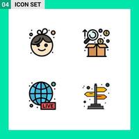 uppsättning av 4 modern ui ikoner symboler tecken för bebis sändningar ny Diagram Nyheter redigerbar vektor design element