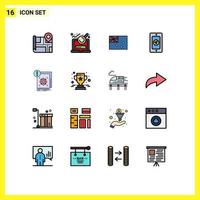 16 kreativ ikoner modern tecken och symboler av information standard Australien strukturera stift redigerbar kreativ vektor design element