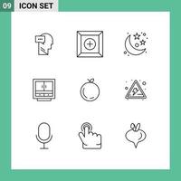 Stock Vector Icon Pack mit 9 Zeilenzeichen und Symbolen für Aufbewahrungsmöbel Planetendateien editierbare Vektordesign-Elemente für Unternehmen
