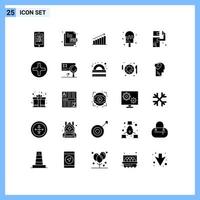 uppsättning av 25 modern ui ikoner symboler tecken för grädde marknadsföra fil Graf analys redigerbar vektor design element