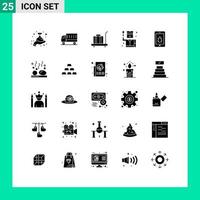 uppsättning av 25 modern ui ikoner symboler tecken för mobil yrke lastbil detektiv- vikt redigerbar vektor design element