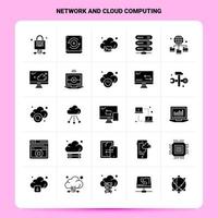 solide 25 Netzwerk- und Cloud-Computing-Icon-Set Vektor-Glyphen-Stil Design schwarze Icons Set Web- und Mobile-Business-Ideen-Design-Vektor-Illustration vektor