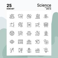 25 vetenskap ikon uppsättning 100 redigerbar eps 10 filer företag logotyp begrepp idéer linje ikon design vektor