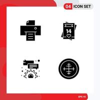 4 kreative Symbole moderne Zeichen und Symbole des Gerätekommentars Feb Love Army editierbare Vektordesign-Elemente vektor
