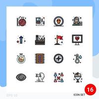 satz von 16 modernen ui symbolen symbole zeichen für bloggerin multi meter blog horror editierbare kreative vektordesignelemente vektor