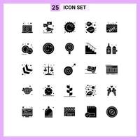 satz von 25 modernen ui-symbolen symbole zeichen für baum linden marketing blatt wetter editierbare vektordesignelemente vektor