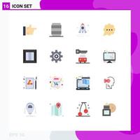 uppsättning av 16 modern ui ikoner symboler tecken för pengar leverans lansera företag kommentar redigerbar packa av kreativ vektor design element