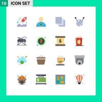 16 universell platt Färg tecken symboler av rupee indisk grupp plattform teknik redigerbar packa av kreativ vektor design element