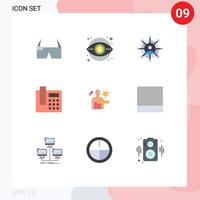9 tematiska vektor platt färger och redigerbar symboler av hälsa kolla upp virus syn ring upp telefon redigerbar vektor design element