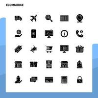 25 e-handel ikon uppsättning fast glyf ikon vektor illustration mall för webb och mobil idéer för företag företag