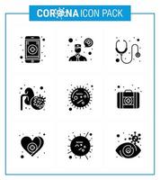 25 Coronavirus-Notfall-Iconset blaues Design wie epidemische Bakterien medizinische Corona-Lungen virales Coronavirus 2019nov-Krankheitsvektor-Designelemente vektor