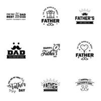 glücklicher vatertag set 9 schwarz vektor typografie vintage schriftzug für vatertag grußkarten banner tshirt design du bist der beste papa editierbare vektordesignelemente