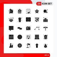 Solides Glyphenpaket mit 25 universellen Symbolen für bearbeitbare Vektordesign-Elemente des Feiertags-Weihnachtssystem-Werbebretts vektor