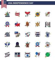 25 kreativ USA ikoner modern oberoende tecken och 4:e juli symboler av tecken polis bricka bricka fyrverkeri redigerbar USA dag vektor design element