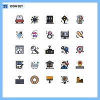 Stock Vector Icon Pack mit 25 Zeilenzeichen und Symbolen für die Zahlung Banking Bildung Taxistand Stand editierbare Vektordesign-Elemente