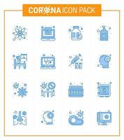 covid19 Corona-Virus-Kontaminationsprävention blaues Symbol 25 Pack wie Krankenhauspflege-Virus-Handwäsche virales Coronavirus 2019nov-Krankheitsvektor-Designelemente vektor