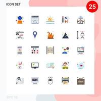Satz von 25 kommerziellen flachen Farben Pack für Homepage Naturdiagramm Browser editierbare Vektordesign-Elemente vektor