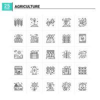 25 Landwirtschaft Symbolsatz Vektorhintergrund vektor