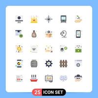 uppsättning av 25 modern ui ikoner symboler tecken för blad tillväxt väska företag börja transport redigerbar vektor design element