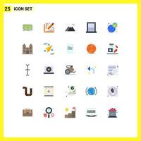 Packung mit 25 modernen flachen Farbzeichen und Symbolen für Web-Printmedien wie E-Commerce-Heimberge Möbelgeräte editierbare Vektordesign-Elemente vektor