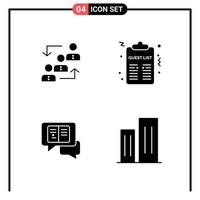 uppsättning av 4 fast stil ikoner för webb och mobil glyf symboler för skriva ut fast ikon tecken isolerat på vit bakgrund 4 ikon uppsättning vektor