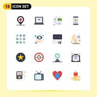 Stock-Vektor-Icon-Pack mit 16 Linienzeichen und Symbolen für Augendesign medizinische kreative mobile Zahlung editierbares Paket kreativer Vektordesign-Elemente vektor