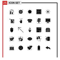25 kreative Symbole moderne Zeichen und Symbole der Sonne Innenschnittstelle Haus Wohnung editierbare Vektordesign-Elemente vektor
