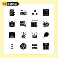16 kreative Symbole für modernes Website-Design und ansprechende mobile Apps 16 Glyphensymbole Zeichen auf weißem Hintergrund 16 Symbolpaket vektor