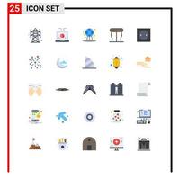 25 kreative Symbole moderne Zeichen und Symbole der elektronischen Tisch-SEO-Innenwelt editierbare Vektordesign-Elemente vektor