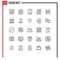 25 kreativ ikoner modern tecken och symboler av kärlek fil data raket sida redigerbar vektor design element