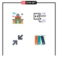 4 flaches Icon-Paket für die Benutzeroberfläche mit modernen Zeichen und Symbolen zum Erstellen von Zoom-Filmrollen-Zeitdateien, editierbare Vektordesign-Elemente vektor