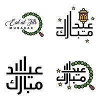 4 beste Vektoren Happy Eid im arabischen Kalligrafie-Stil, besonders für Eid-Feiern und Grüße von Menschen