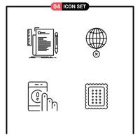 4 kreativ ikoner modern tecken och symboler av koda croos programmering global kommunikation redigerbar vektor design element