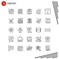 samling av 25 vektor ikoner i linje stil pixel perfekt översikt symboler för webb och mobil linje ikon tecken på vit bakgrund 25 ikoner