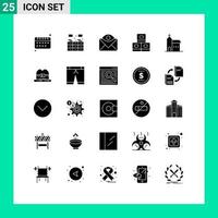 uppsättning av 25 modern ui ikoner symboler tecken för kyrka byggnad Kontakt tamaki mat redigerbar vektor design element